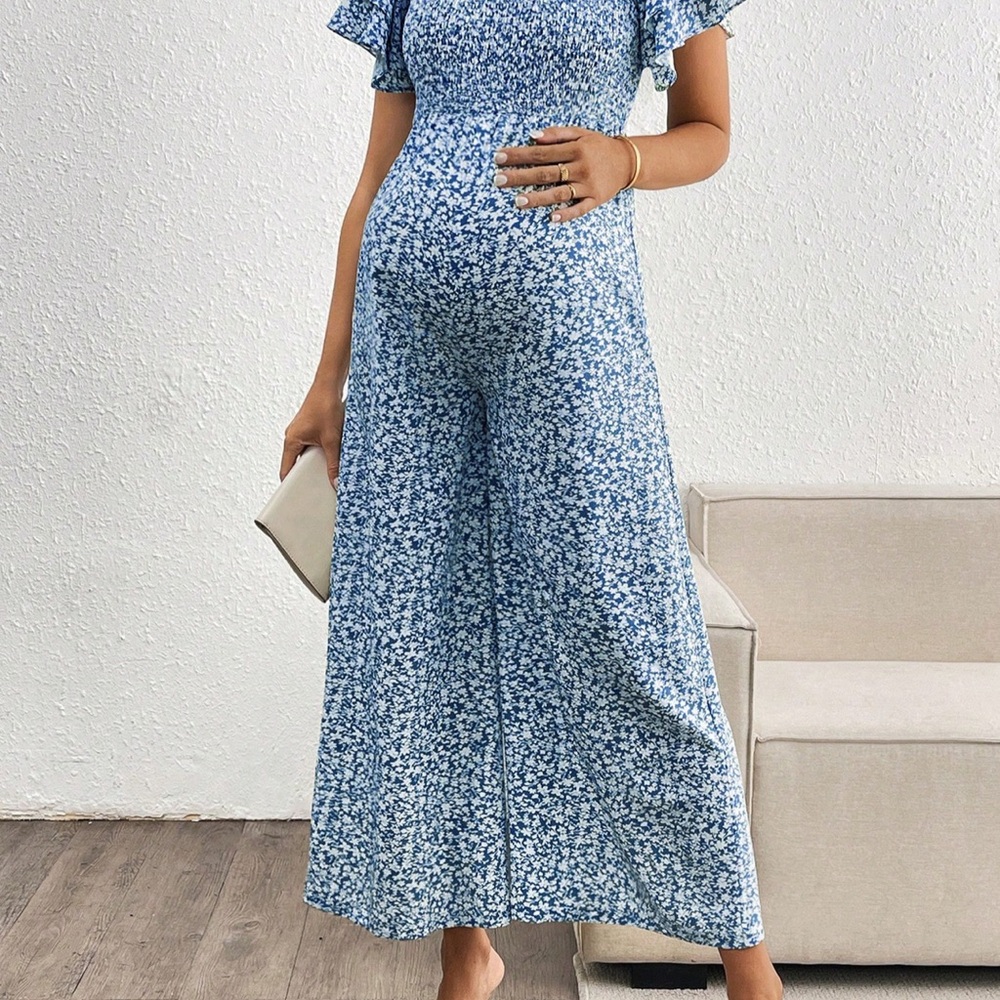 Floral Blue Jumpsuit